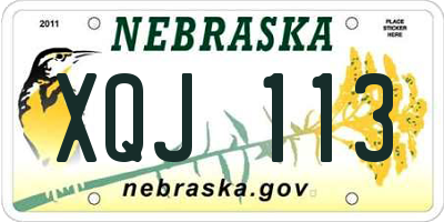 NE license plate XQJ113