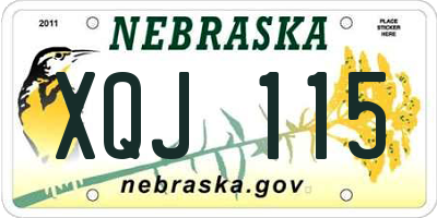 NE license plate XQJ115
