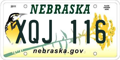 NE license plate XQJ116