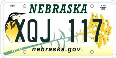 NE license plate XQJ117