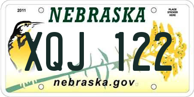 NE license plate XQJ122