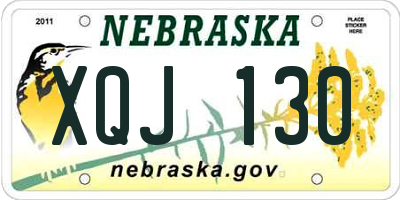 NE license plate XQJ130