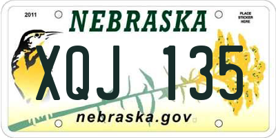 NE license plate XQJ135