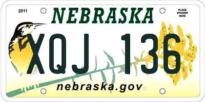 NE license plate XQJ136