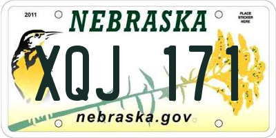 NE license plate XQJ171