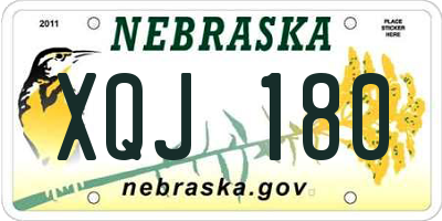 NE license plate XQJ180