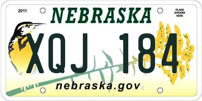 NE license plate XQJ184