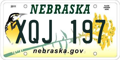 NE license plate XQJ197