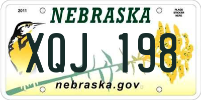 NE license plate XQJ198