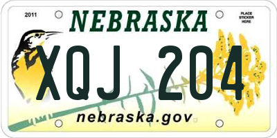 NE license plate XQJ204