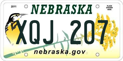 NE license plate XQJ207