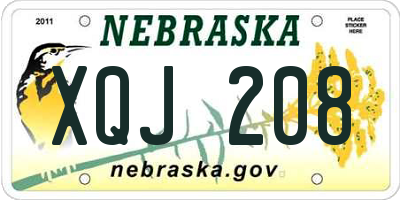 NE license plate XQJ208