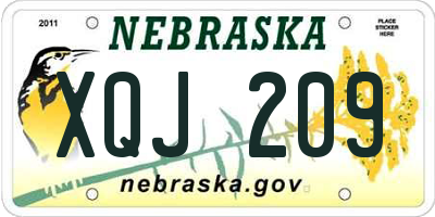 NE license plate XQJ209