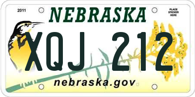 NE license plate XQJ212
