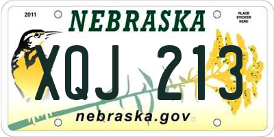 NE license plate XQJ213