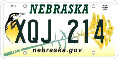 NE license plate XQJ214