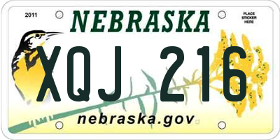 NE license plate XQJ216