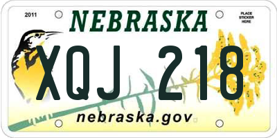 NE license plate XQJ218