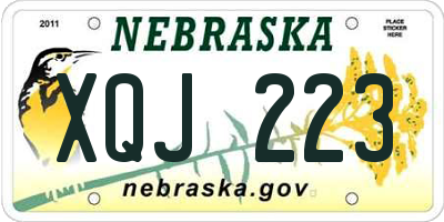 NE license plate XQJ223