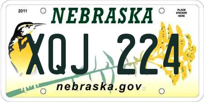 NE license plate XQJ224