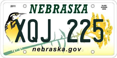 NE license plate XQJ225