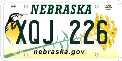 NE license plate XQJ226