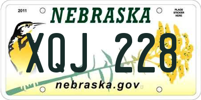 NE license plate XQJ228
