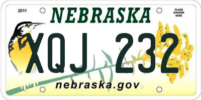 NE license plate XQJ232