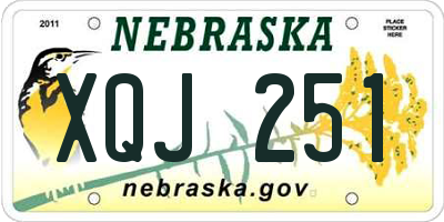 NE license plate XQJ251