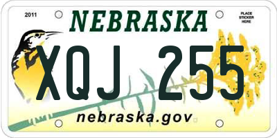 NE license plate XQJ255