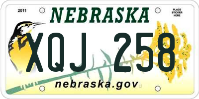 NE license plate XQJ258