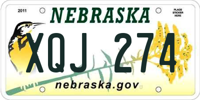 NE license plate XQJ274