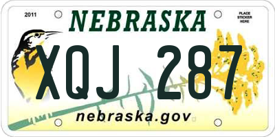 NE license plate XQJ287