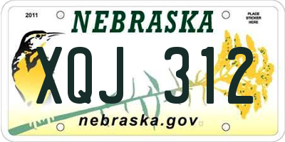 NE license plate XQJ312