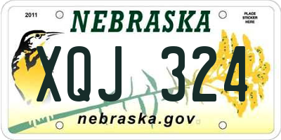 NE license plate XQJ324