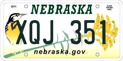 NE license plate XQJ351