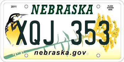 NE license plate XQJ353
