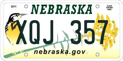 NE license plate XQJ357