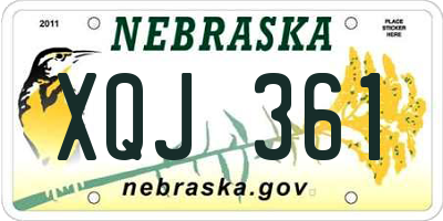 NE license plate XQJ361