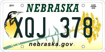 NE license plate XQJ378