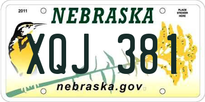 NE license plate XQJ381