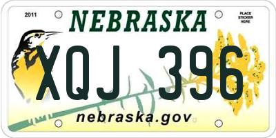 NE license plate XQJ396