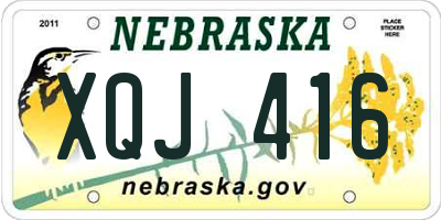 NE license plate XQJ416