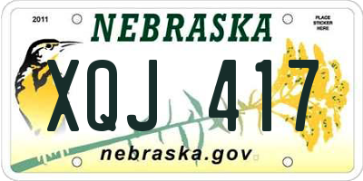 NE license plate XQJ417