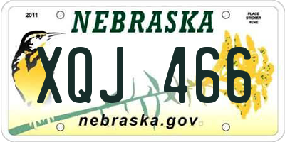 NE license plate XQJ466