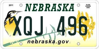 NE license plate XQJ496