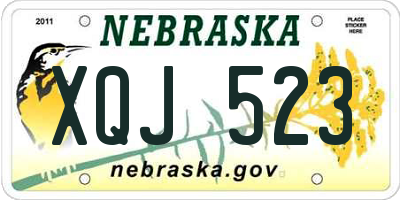 NE license plate XQJ523