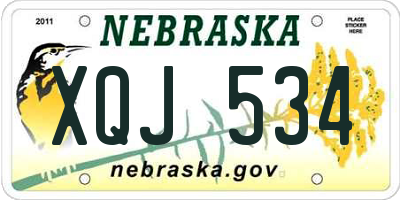 NE license plate XQJ534