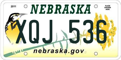NE license plate XQJ536