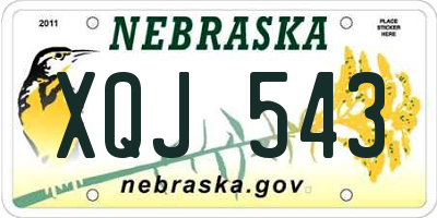 NE license plate XQJ543